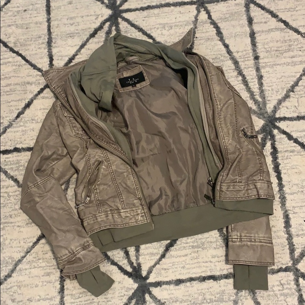 Tan leather jacket